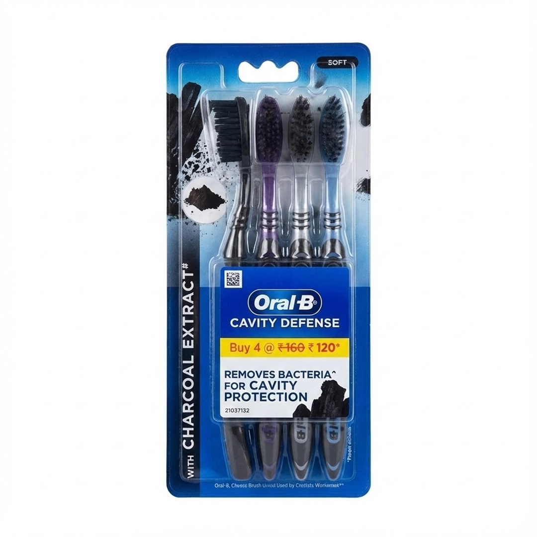 مسواک اورال بی مدل ضدپوسیدگی حاوی عصاره زغال