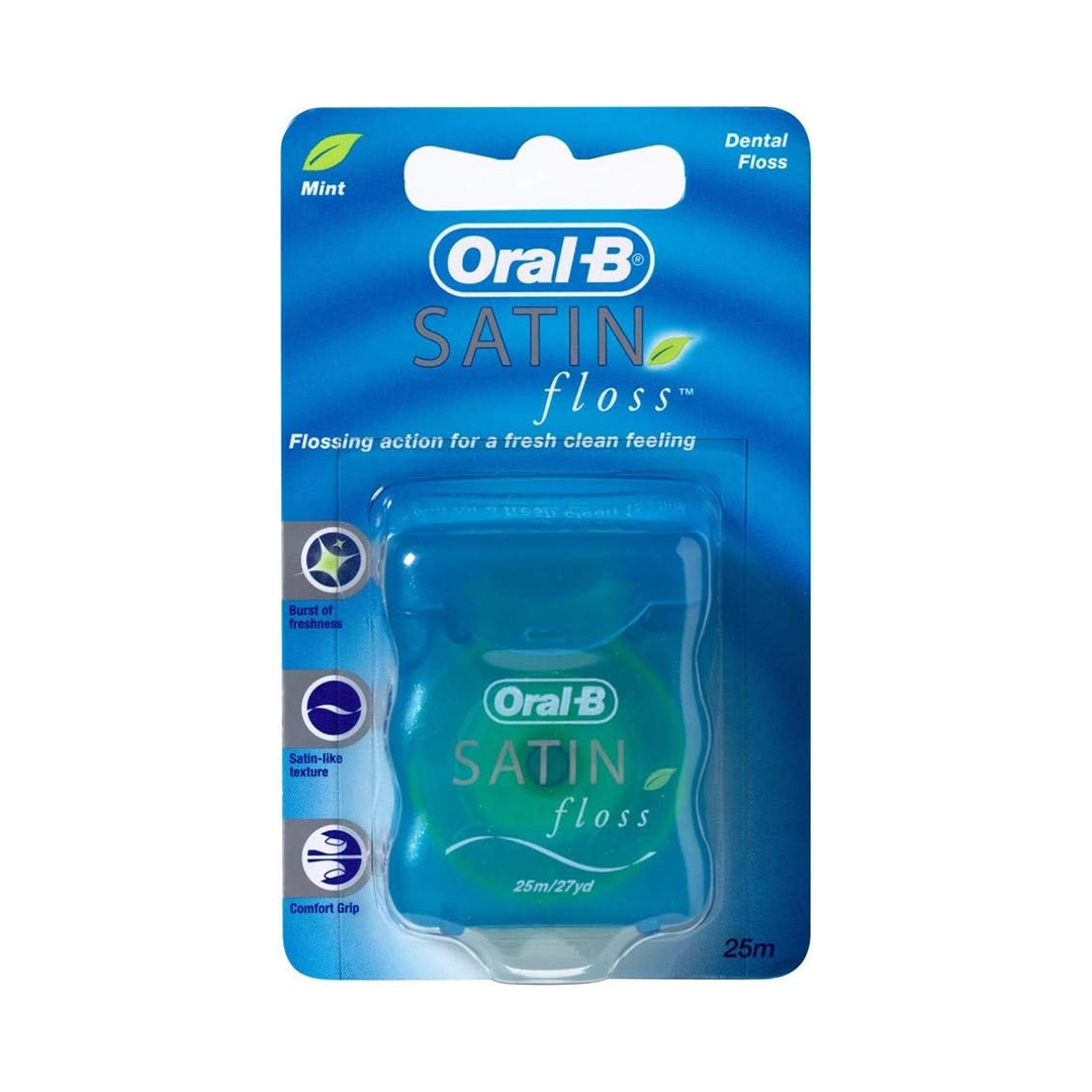 نخ دندان اورال بی مدل Satin Floss با طعم نعناع ۲۵ متری